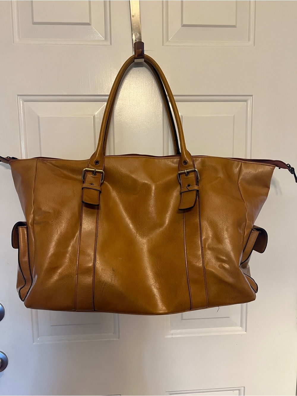 Bueno Faux Leather Carryall Tote Bag - Tan